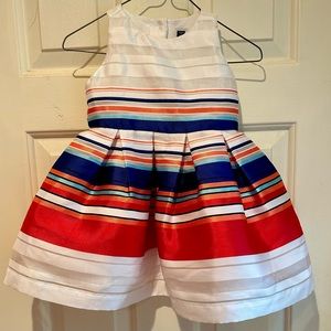 Janie and Jack 18-24 Mo Gorgeous Special Occasion Multicolor Striped Dress-EUC